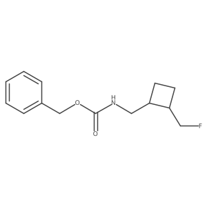 rac-benzyl N-{[(1R,2R)-2-(fluoromethyl)cyclobutyl]methyl}carbamate结构式