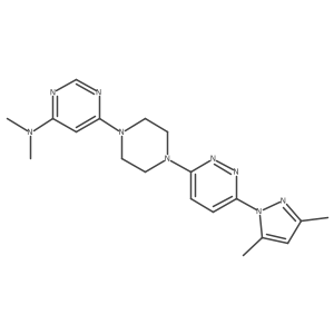 6-{4-[6-(3,5-dimethyl-1H-pyrazol-1-yl)pyridazin-3-yl]piperazin-1-yl}-N,N-dimethylpyrimidin-4-amine Structure