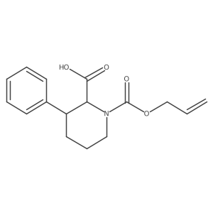 rac-(2R,3S)-3-phenyl-1-[(prop-2-en-1-yloxy)carbonyl]piperidine-2-carboxylic acid结构式