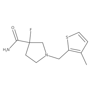 3-Fluoro-1-[(3-methylthiophen-2-yl)methyl]pyrrolidine-3-carboxamide Structure
