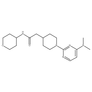 2-{1-[4-(dimethylamino)pyrimidin-2-yl]piperidin-4-yl}-N-(oxan-4-yl)acetamide结构式