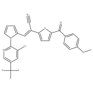 3-{1-[3-chloro-5-(trifluoromethyl)-2-pyridinyl]-1H-pyrrol-2-yl}-2-[5-(4-methoxybenzoyl)-2-thienyl]acrylonitrile Structure