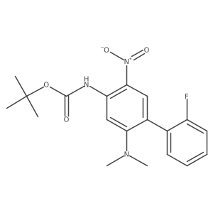 (2-Dimethylamino-2'-fluoro-5-nitro-biphenyl-4-yl)-carbamic acid tert-butyl ester结构式