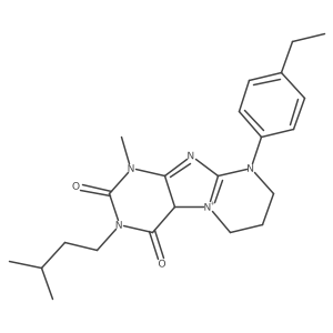 9-(4-Ethylphenyl)-1-methyl-3-(3-methylbutyl)-4a,6,7,8-tetrahydropurino[7,8-a]pyrimidin-5-ium-2,4-dione结构式