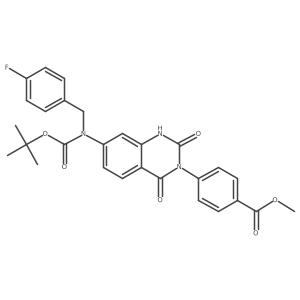 Methyl 4-[7-[[(1,1-dimethylethoxy)carbonyl][(4-fluorophenyl)methyl]amino]-1,4-dihydro-2,4-dioxo-3(2H)-quinazolinyl]benzoate结构式