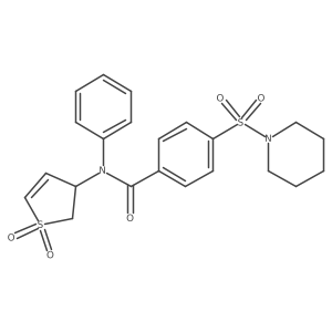 N-(1,1-dioxido-2,3-dihydrothiophen-3-yl)-N-phenyl-4-(piperidin-1-ylsulfonyl)benzamide结构式