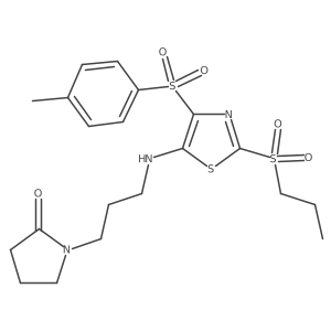 1-(3-{[4-[(4-Methylphenyl)sulfonyl]-2-(propylsulfonyl)-1,3-thiazol-5-yl]amino}propyl)pyrrolidin-2-one Structure