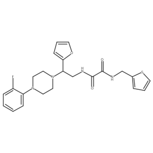 N1-(2-(4-(2-fluorophenyl)piperazin-1-yl)-2-(furan-2-yl)ethyl)-N2-(thiophen-2-ylmethyl)oxalamide结构式