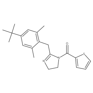[2-(4-tert-butyl-2,6-dimethylbenzyl)-4,5-dihydro-1H-imidazol-1-yl](thiophen-2-yl)methanone结构式