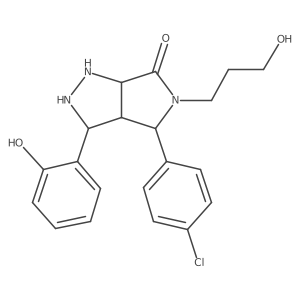 4-(4-Chlorophenyl)-3-(2-hydroxyphenyl)-5-(3-hydroxypropyl)-1,2,3,3a,4,6a-hexahydropyrrolo[3,4-c]pyrazol-6-one结构式