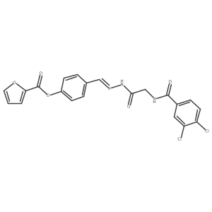 4-((2-(2-(3,4-Dichlorobenzamido)acetyl)hydrazono)methyl)phenyl furan-2-carboxylate Structure