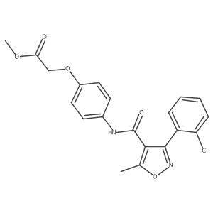 Methyl [4-({[3-(2-chlorophenyl)-5-methyl-1,2-oxazol-4-yl]carbonyl}amino)phenoxy]acetate Structure