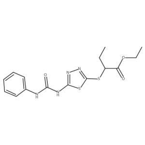 Ethyl 2-((5-(3-phenylureido)-1,3,4-thiadiazol-2-yl)thio)butanoate结构式