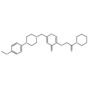 2-((4-(4-methoxyphenyl)piperazin-1-yl)methyl)-5-(2-oxo-2-(piperidin-1-yl)ethoxy)-4H-pyran-4-one结构式