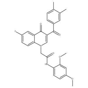 N-(2,4-dimethoxyphenyl)-2-(3-(3,4-dimethylbenzoyl)-6-fluoro-4-oxoquinolin-1(4H)-yl)acetamide Structure