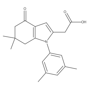 [1-(3,5-dimethylphenyl)-6,6-dimethyl-4-oxo-4,5,6,7-tetrahydro-1H-indol-2-yl]acetic acid结构式