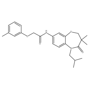 N-(5-isobutyl-3,3-dimethyl-4-oxo-2,3,4,5-tetrahydrobenzo[b][1,4]oxazepin-8-yl)-2-(m-tolyloxy)acetamide结构式