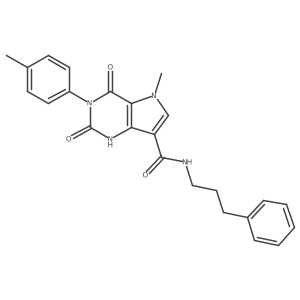 5-methyl-3-(4-methylphenyl)-2,4-dioxo-N-(3-phenylpropyl)-1H,2H,3H,4H,5H-pyrrolo[3,2-d]pyrimidine-7-carboxamide Structure