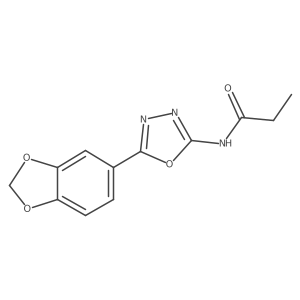 N-(5-(benzo[d][1,3]dioxol-5-yl)-1,3,4-oxadiazol-2-yl)propionamide Structure