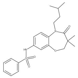 N-(5-isopentyl-3,3-dimethyl-4-oxo-2,3,4,5-tetrahydrobenzo[b][1,4]oxazepin-8-yl)benzenesulfonamide Structure