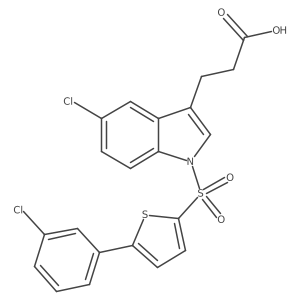3-{5-Chloro-1-[5-(3-chloro-phenyl)-thiophene-2-sulfonyl]-1h-indol-3-yl}-propionic acid Structure