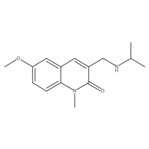 2(1H)-Quinolinone, 6-methoxy-1-methyl-3-[[(1-methylethyl)amino]methyl]- Structure
