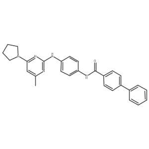 N-(4-((4-methyl-6-(pyrrolidin-1-yl)pyrimidin-2-yl)amino)phenyl)-[1,1'-biphenyl]-4-carboxamide Structure