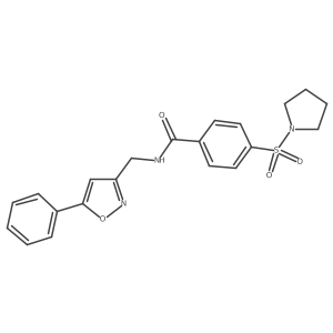 N-((5-phenylisoxazol-3-yl)methyl)-4-(pyrrolidin-1-ylsulfonyl)benzamide结构式