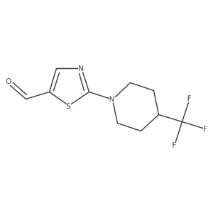 2-[4-(Trifluoromethyl)piperidino]-1,3-thiazole-5-carbaldehyde Structure