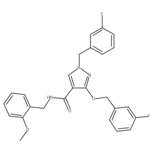 1-(3-fluorobenzyl)-3-((3-fluorobenzyl)oxy)-N-(2-methoxybenzyl)-1H-pyrazole-4-carboxamide结构式