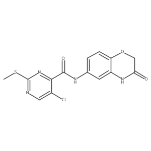 5-chloro-2-(methylsulfanyl)-N-(3-oxo-3,4-dihydro-2H-1,4-benzoxazin-6-yl)pyrimidine-4-carboxamide结构式