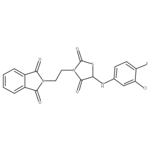 5-((3-Chloro-4-fluorophenyl)amino)-3-(2-(1,3-dioxoisoindolin-2-yl)ethyl)thiazolidine-2,4-dione结构式