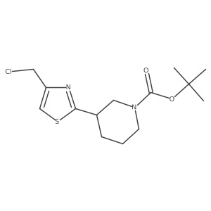3-(4-Chloromethyl-thiazol-2-yl)-piperidine-1-carboxylic acid tert-butyl ester结构式