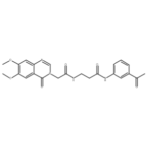 N-(3-acetylphenyl)-N~3~-[(6,7-dimethoxy-4-oxoquinazolin-3(4H)-yl)acetyl]-beta-alaninamide结构式