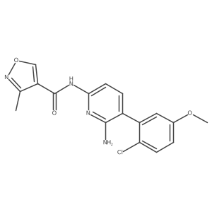 N-(6-amino-5-(2-chloro-5-methoxyphenyl)pyridin-2-yl)-3-methylisoxazole-4-carboxamide结构式
