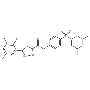 N-[4-(2,6-dimethylmorpholin-4-yl)sulfonylphenyl]-5-(2-hydroxy-3,5-dimethylphenyl)pyrazolidine-3-carboxamide Structure