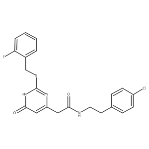 N-(4-chlorophenethyl)-2-(2-((2-fluorobenzyl)thio)-6-oxo-1,6-dihydropyrimidin-4-yl)acetamide结构式