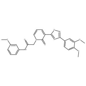 COc1ccc(-c2noc(-c3cccn(CC(=O)Nc4cccc(SC)c4)c3=O)n2)cc1OC结构式