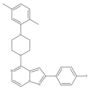4-[4-(2,5-Dimethylphenyl)piperazin-1-yl]-2-(4-fluorophenyl)pyrazolo[1,5-a]pyrazine结构式