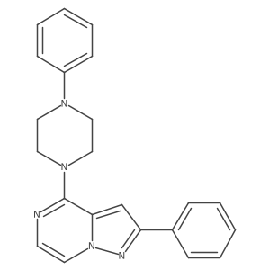 2-Phenyl-4-(4-phenylpiperazin-1-yl)pyrazolo[1,5-a]pyrazine结构式