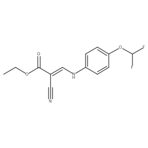 Ethyl 2-cyano-3-{[4-(difluoromethoxy)phenyl]amino}prop-2-enoate结构式