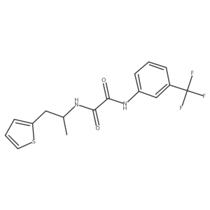 N1-(1-(thiophen-2-yl)propan-2-yl)-N2-(3-(trifluoromethyl)phenyl)oxalamide结构式