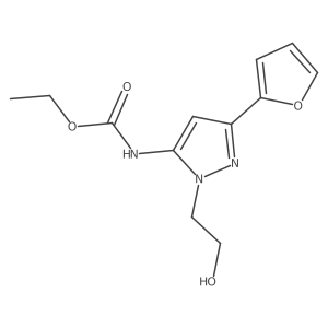 ethyl (3-(furan-2-yl)-1-(2-hydroxyethyl)-1H-pyrazol-5-yl)carbamate结构式