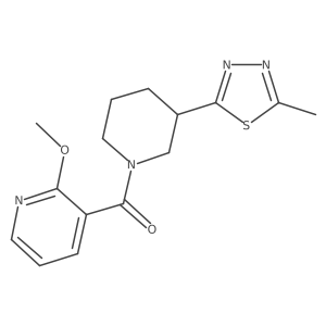 (2-Methoxypyridin-3-yl)(3-(5-methyl-1,3,4-thiadiazol-2-yl)piperidin-1-yl)methanone结构式