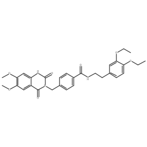 N-(3,4-diethoxyphenethyl)-4-((6,7-dimethoxy-2,4-dioxo-1,2-dihydroquinazolin-3(4H)-yl)methyl)benzamide结构式