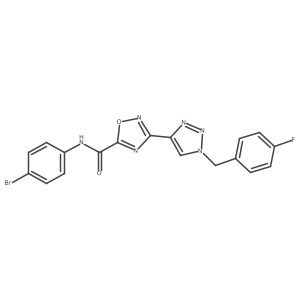 N~5~-(4-bromophenyl)-3-[1-(4-fluorobenzyl)-1H-1,2,3-triazol-4-yl]-1,2,4-oxadiazole-5-carboxamide结构式