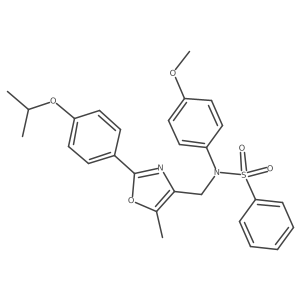 N-(4-methoxyphenyl)-N-({5-methyl-2-[4-(propan-2-yloxy)phenyl]-1,3-oxazol-4-yl}methyl)benzenesulfonamide结构式