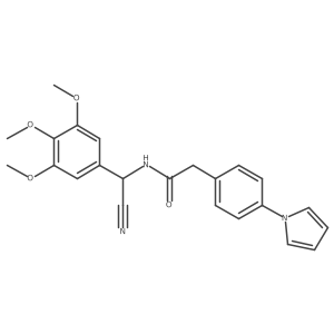 N-[cyano(3,4,5-trimethoxyphenyl)methyl]-2-[4-(1H-pyrrol-1-yl)phenyl]acetamide结构式