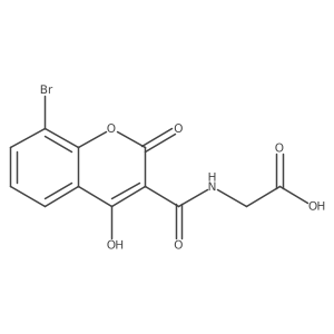 2-[(8-Bromo-4-hydroxy-2-oxochromene-3-carbonyl)amino]acetic acid Structure