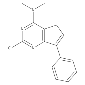 2-chloro-N,N-dimethyl-7-phenyl-5H-cyclopenta[d]pyrimidin-4-amine结构式